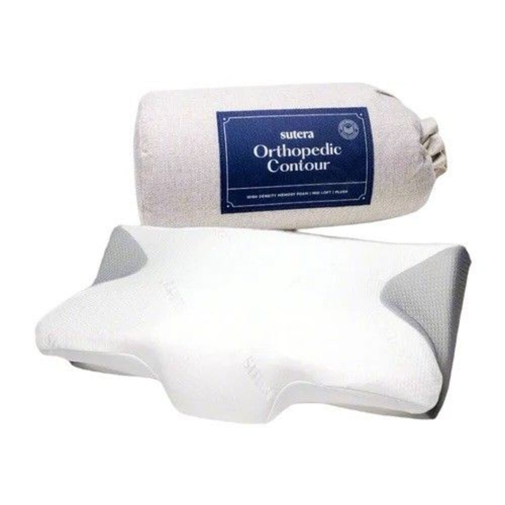 Sutera Orthopedic Contour Pillow High Density Memory Foam Mid Loft Plush NEW